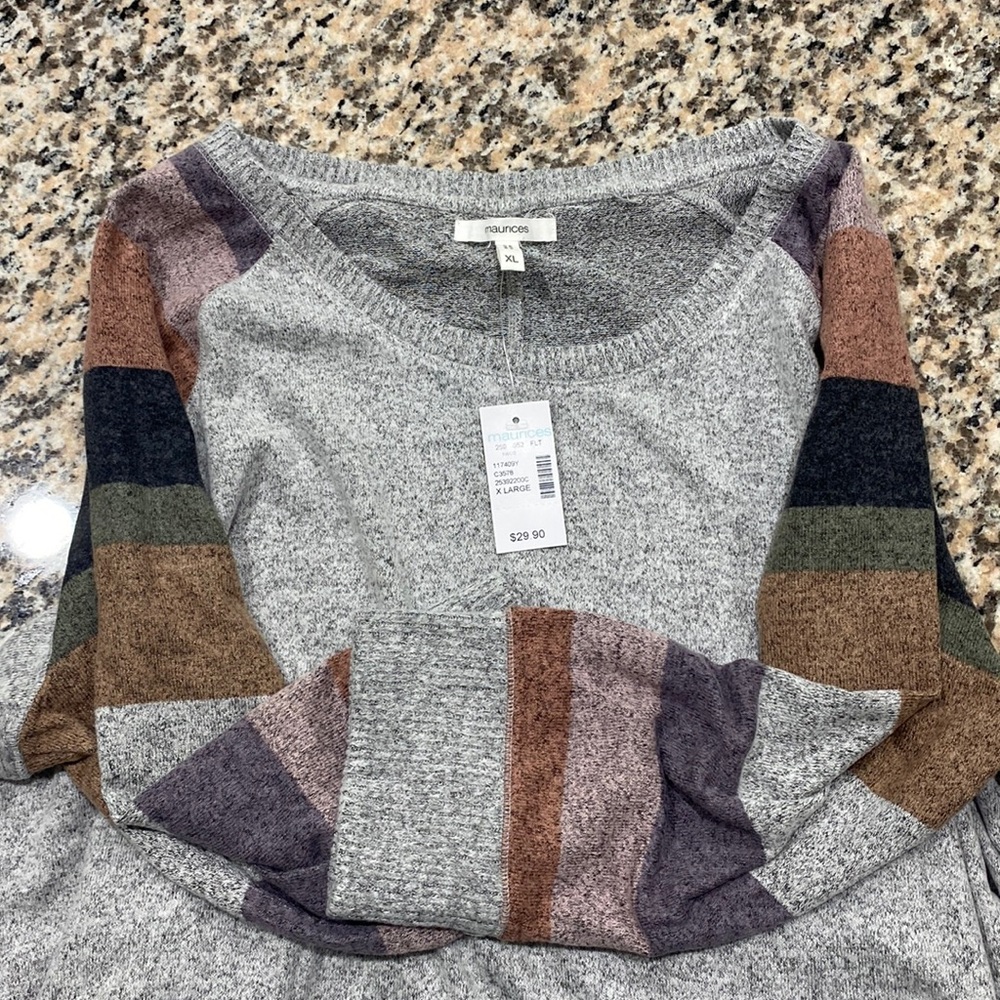 NWT Maurice’s Lightweight Sweater Size X Large 3/4 Sleeve